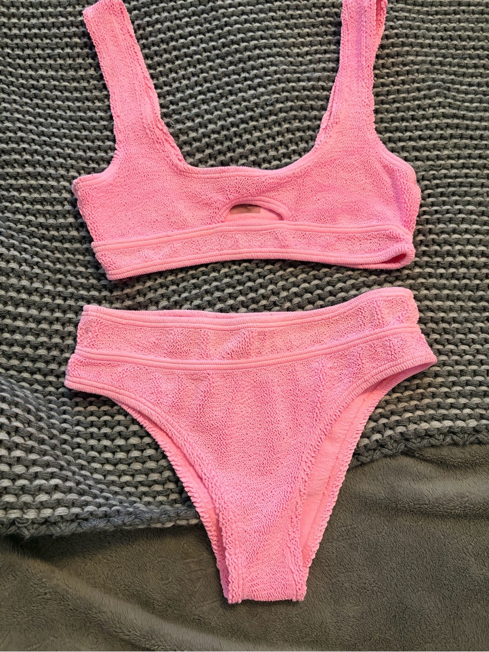 Bubble Gum Pink Savannah Brief and Sasha Crop bikini- one-size (fits small)